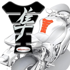 Premium Motorcycle SUZUKI Hayabusa Tank Pad Protector/Universal Fit Tank Guard for SUZUKI Bikes/3D Durable Anti-Slip Domed Epoxy Resin Pad