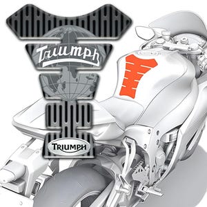 Premium Motorcycle Triumph Tank Pad Protector/Universal Fit Tank Guard for Triumph Bikes/3D Durable Anti-Slip Domed Epoxy Resin Pad