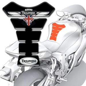 Premium Motorcycle Triumph Tank Pad Protector/Universal Fit Tank Guard for Triumph Bikes/3D Durable Anti-Slip Domed Epoxy Resin Pad