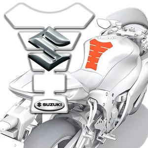 Premium Motorcycle SUZUKI Tank Pad Protector / Universal Fit Tank Guard for SUZUKI Bikes / 3D Durable Anti-Slip Domed Epoxy Resin Pad