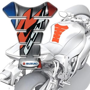 Premium Motorcycle SUZUKI GSX-R Tank Pad Protector / Universal Fit Tank Guard for SUZUKI Bikes / 3D Durable Anti-Slip Domed Epoxy Resin Pad