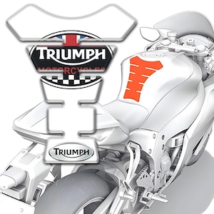 Premium Motorcycle Triumph Tank Pad Protector/Universal Fit Tank Guard for Triumph Bikes/3D Durable Anti-Slip Domed Epoxy Resin Pad