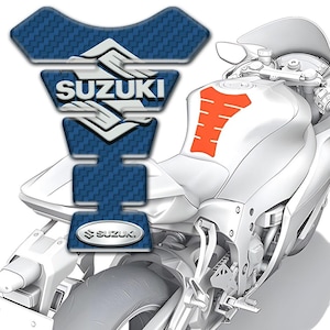 Premium Motorcycle SUZUKI Tank Pad Protector / Universal Fit Tank Guard for SUZUKI Bikes / 3D Durable Anti-Slip Domed Epoxy Resin Pad