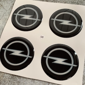 Durable Silicone Stickers for Wheel Hub Caps set of 4 Logo Opel / Silicone Rim Cap Stickers / Al Size Emblem