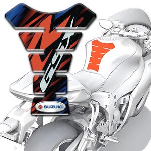 Premium Motorcycle SUZUKI GSX-R Tank Pad Protector / Universal Fit Tank Guard for SUZUKI Bikes / 3D Durable Anti-Slip Domed Epoxy Resin Pad