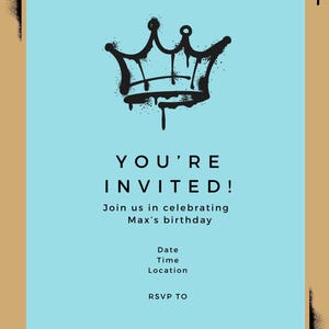 Downloadable Birthday Graffiti Invitation
