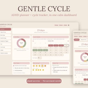 ADHS-Planer & Zyklus-Tracker | Perioden- und Stimmungstracker für Frauen | Fokus-Timer, Gedankenspeicherung | Digitaler Planer für iPhone und Android