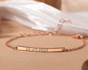Personalised Bracelet for Women,custom Bracelet Bar Jewellery