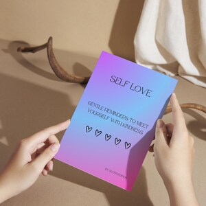 Tarjetas imprimibles de amor propio / 30 notas del alma, sugerencias para un diario y actos de cuidado consciente