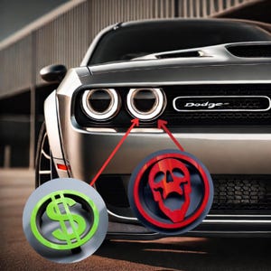 Headlight Air Intake Insert Grill Grille Dodge Challenger - 2 pcs / set