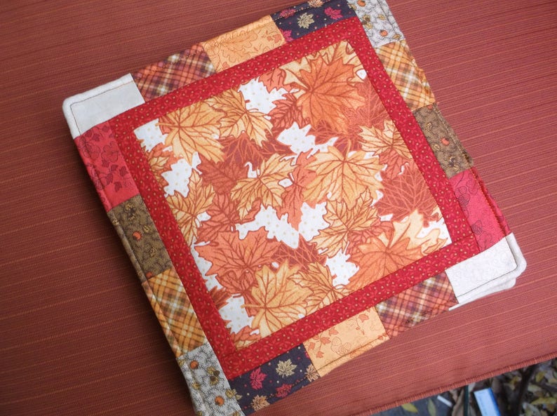 Fall leaves hotpad or pot holder or trivet