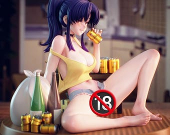 Misato 3D Model: Anime-Inspired STL - Resin and Filament Ready