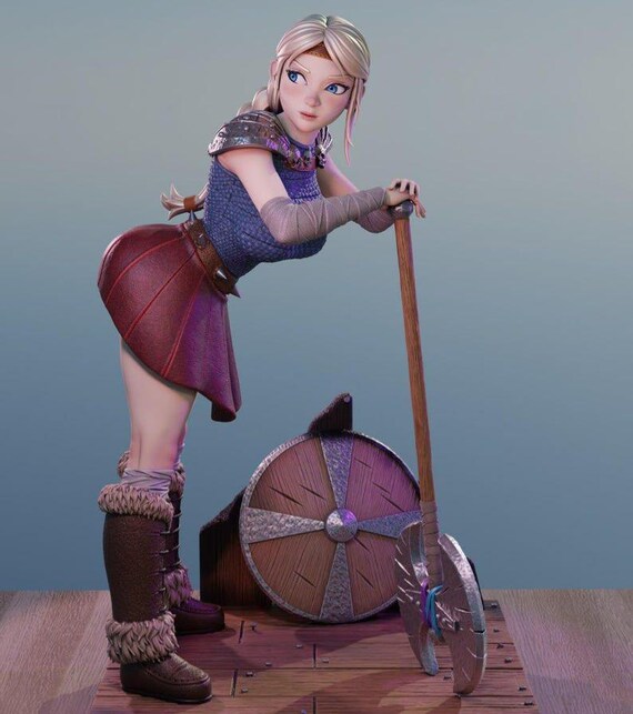 Viking Girl Digital Model: 3D Printable STL File (Download)