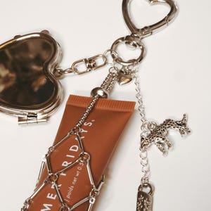 Cute Lipstick Holder with boot and leopard charms | Lipstick Holder | Chapstick | Charm keychain Lipstick Miror | Lipgloss Holder | Lipbalm