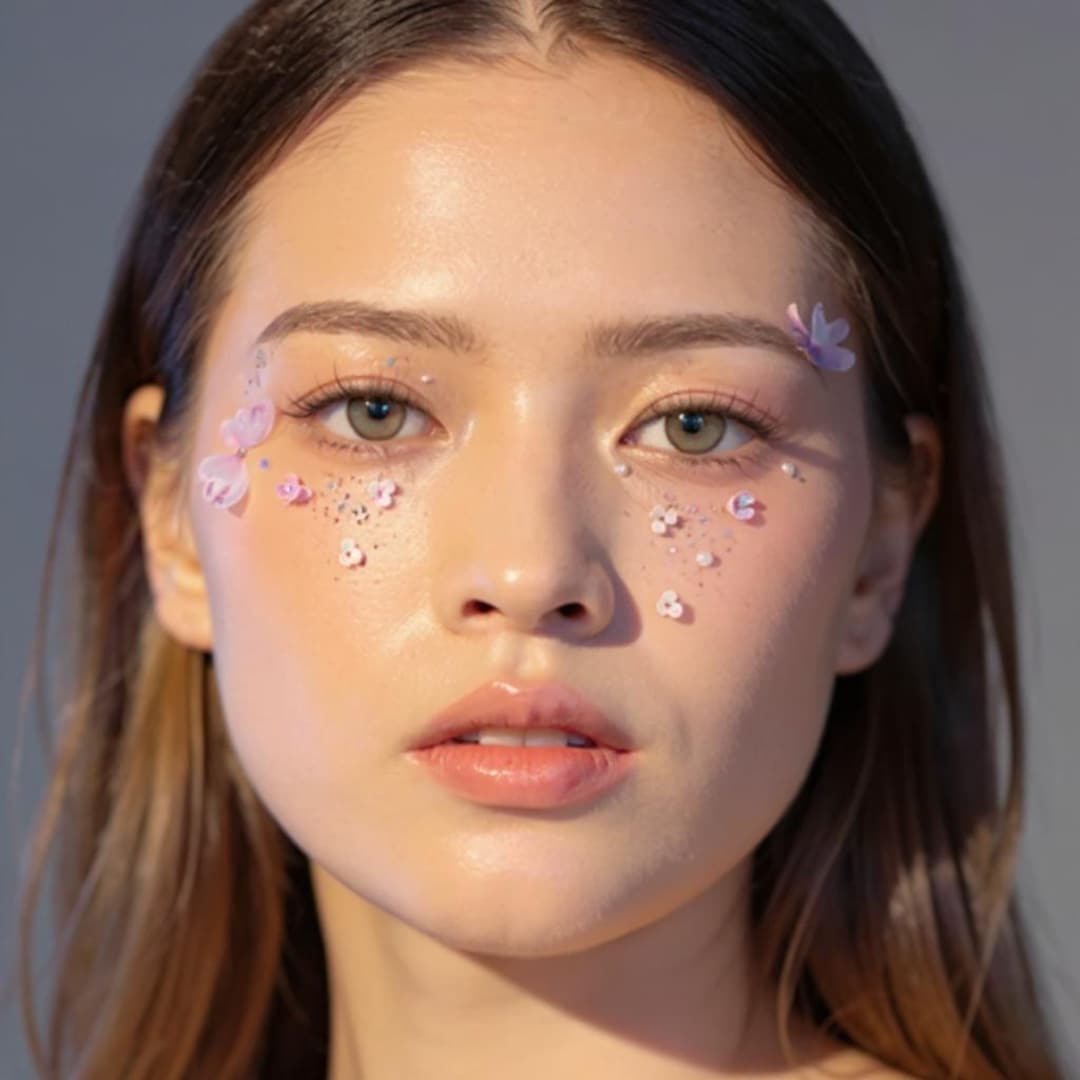 Butterfly Face Gems with Glue | Face Jewels with Flowers | Festival ...