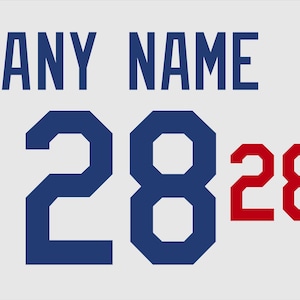 Dodgers Style Lettering Kit | Baseball Jersey Name & Number | Unstitched
