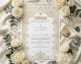 Editable Nikkah Certificate DIY Islamic Nikah Nama Canva Template (Digital Download)