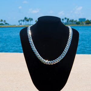 8mm Cuban Link Solid 925 Silver Chain With Box Lock