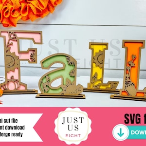 Fall SVG file, Glowforge Fall, Fall SVG cut file, Autumn laser cut file, Fall SVG cut file, Fall Letters svg, Fall Vector file, Fall cutout