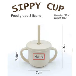 Personalized Silicone Sippy Cup with Straw – Custom Baby Cup with Name – Spill-Proof Toddler Cup – BPA-Free – Engraved Baby Gift – 150ml