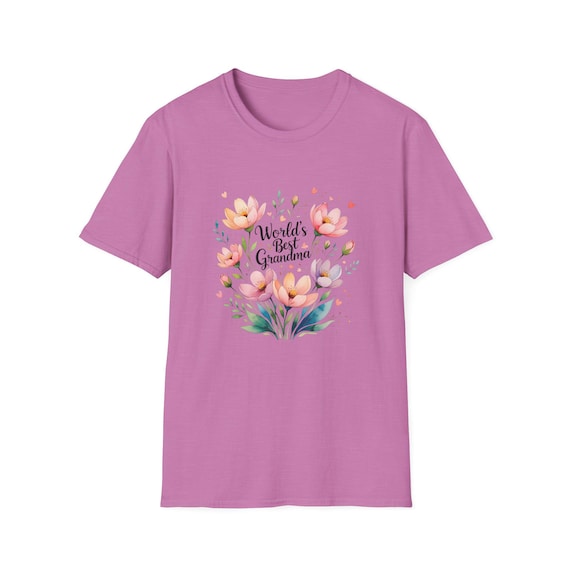 World's Best Grandma T-Shirt, Gift for Grandma, Floral Design Tee, Mother's Day Shirt, Birthday Gift for Grandma