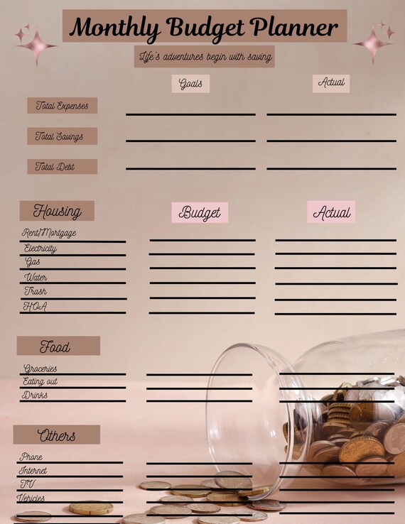 Elegant Monthly Budget Planner