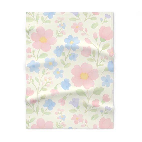 Floral Baby Blanket, Soft Fleece Infant Blanket, Newborn Gift, Nursery Decor, Baby Shower Present, Cozy Lap Blanket