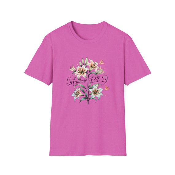 Floral Bible Verse T-Shirt, Softstyle Tee, Christian Apparel, Scripture Shirt, Inspirational Gift, Religious Clothing