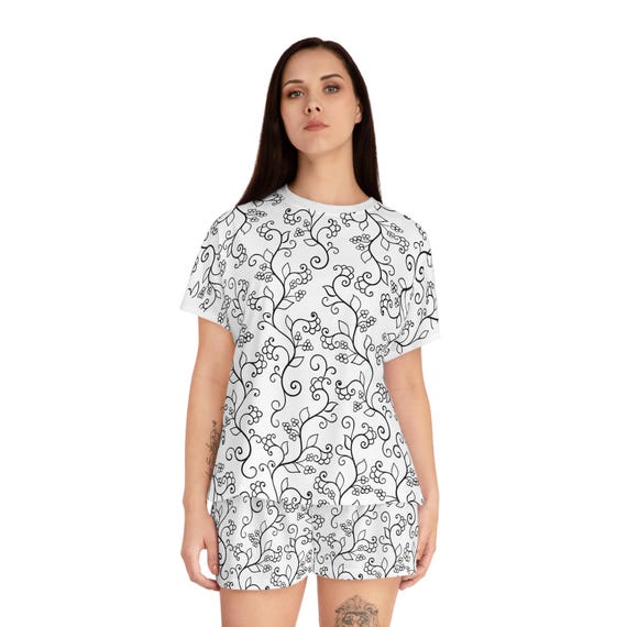 Floral Women's Pajama Set for Cozy Nights, Sleepwear, Loungewear, Gift for Her, Summer Sleep Set