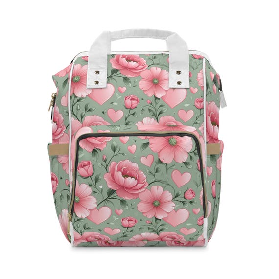 Chic Floral Diaper Backpack - Stylish Baby Gear, Maternity Bag, Parenting Essential, Baby Shower Gift, Floral Backpack