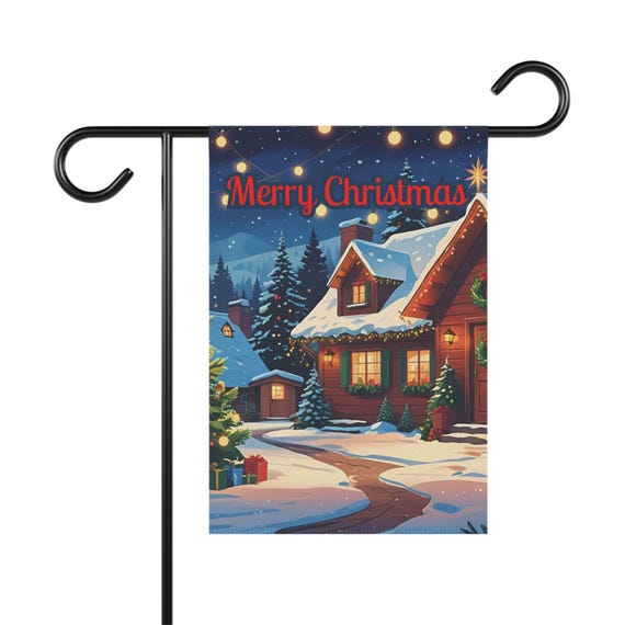 Merry Christmas Flag for Outdoor Decor, Holiday Home Decoration, Seasonal Yard Sign, Xmas Welcome Banner