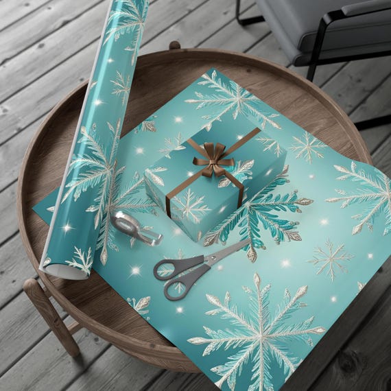 Winter Wonderland Gift Wrap Papers - Holiday Wrapping, Snowflake Design, Eco-Friendly Gift Wrap, Seasonal Packaging, Christmas Decor