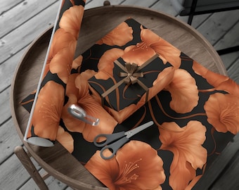 Elegant Floral Gift Wrap, Eco-Friendly Satin or Matte Wrapping