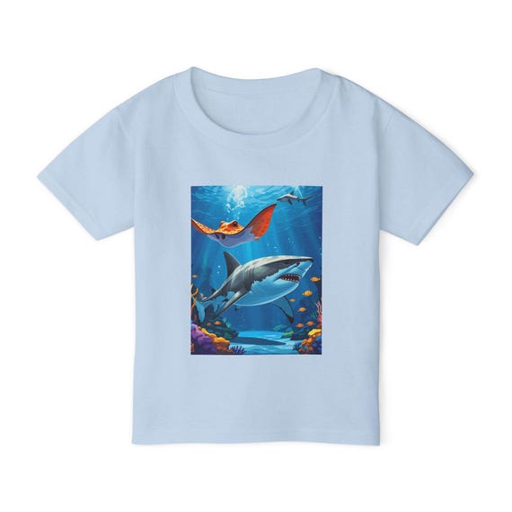 Ocean Adventure Toddler T-Shirt, Shark Design, Kids Summer Wear, Beach Party Gifts, Fun Children's Apparel
