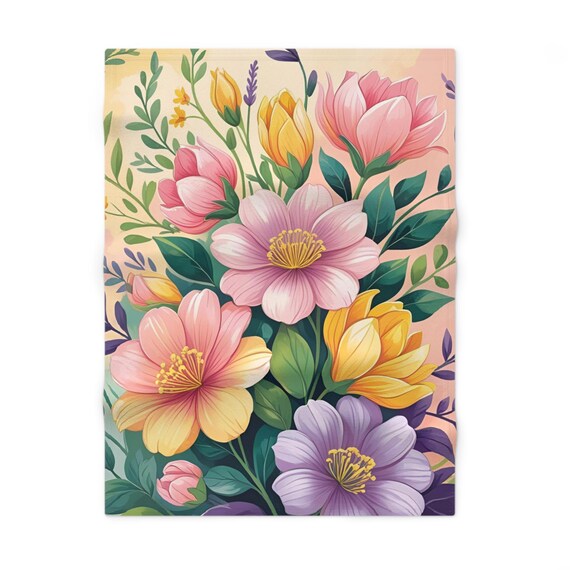 Floral Soft Fleece Baby Blanket, Cozy Nursery Decor, Ideal Gift for New Parents, Baby Shower Present, Snuggle Time Essential