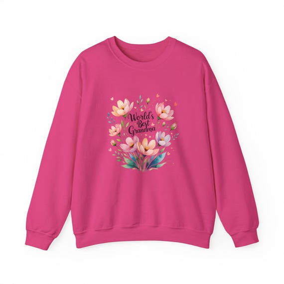 World's Best Grandma Sweatshirt, Cozy Gift for Grandma, Mother's Day/Birthday Gift, Floral Design, Unisex Crewneck