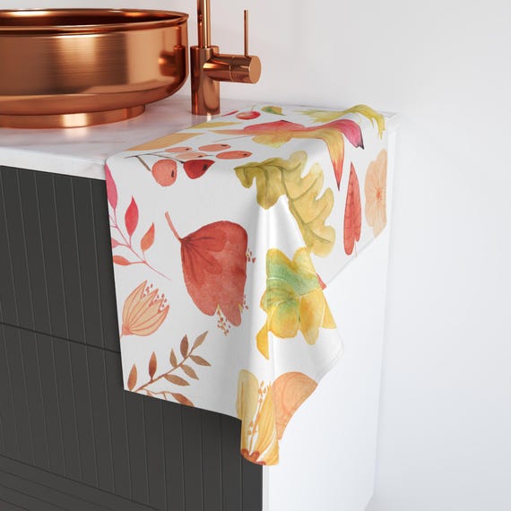 Autumn Leaves Hand Towel | Fall Decor, Kitchen Towel, Home Essentials, Gift for Her, Seasonal Hand Towel