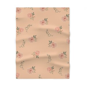 Soft Pink Rose Fleece Baby Blanket