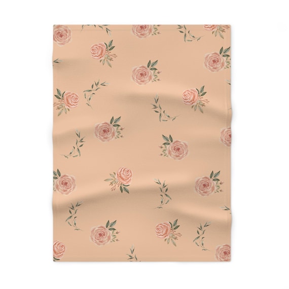 Soft Pink Rose Fleece Baby Blanket