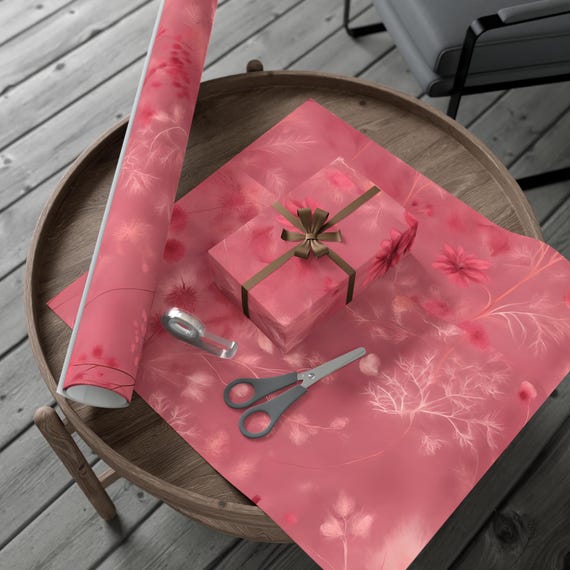Elegant Pink Floral Gift Wrap Papers for Special Occasions, Eco-Friendly Wrapping, Unique Party Decor, Wedding, Birthdays, Holidays, [...]