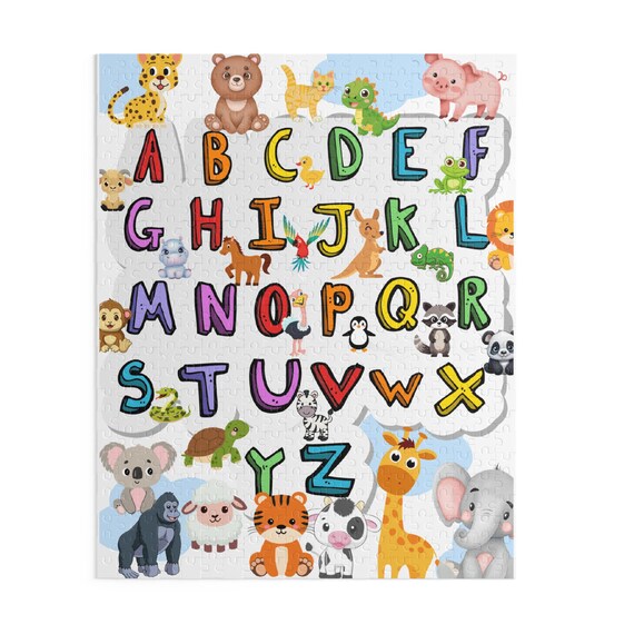 Animal Alphabet Puzzle - Fun Learning Game for Kids, Educational Toy for Toddlers, Animal Theme Gift, Family Activity, Nursery Decor
