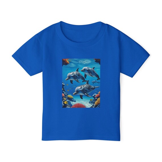 Dolphin Splash Toddler Tee | Cute Ocean-Inspired Toddler T-Shirt, Beach Outfit, Kids Summer Shirt, Gift for Little Ones