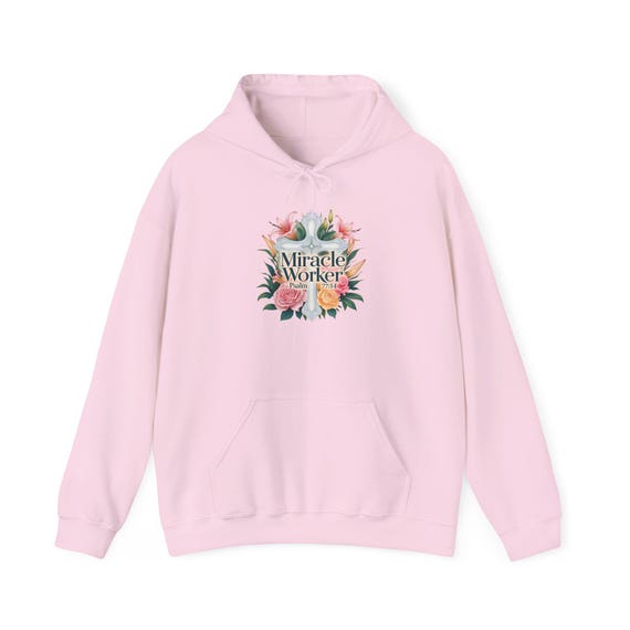Miracle Worker Floral Hoodie, Cozy Sweatshirt for Gift, Encouragement, Mother's Day, Inspirational, Casual Wear