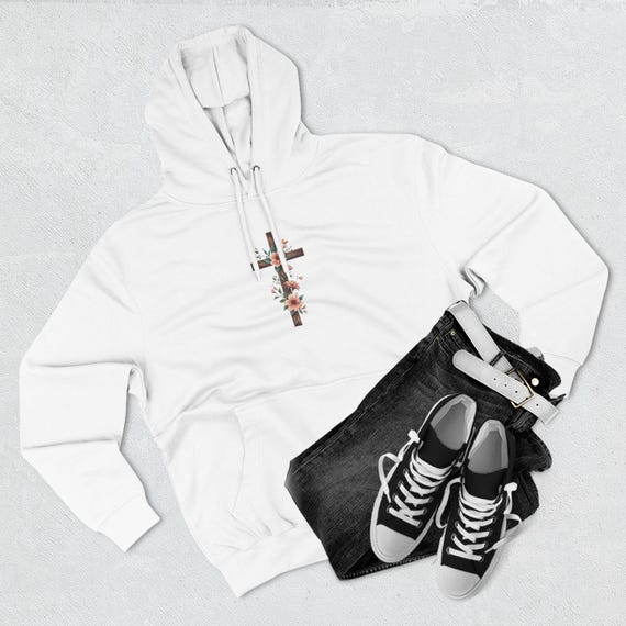 Floral Cross Fleece Hoodie