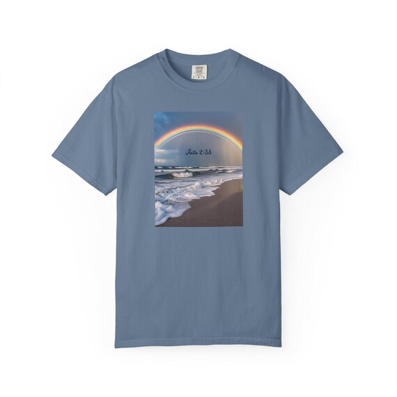 Biblical Rainbow Beach Unisex Garment-Dyed T-shirt