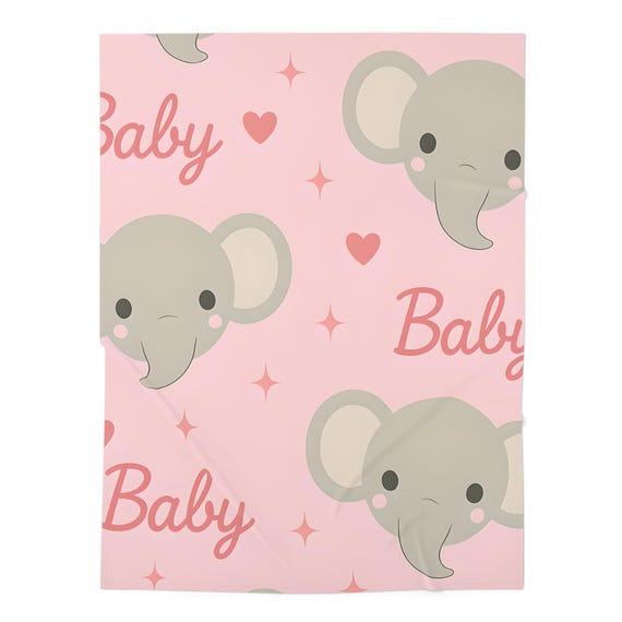 Cute Elephant Baby Swaddle Blanket, Soft Infant Wrap, Baby Shower Gift, Newborn Blanket, Nursery Decor