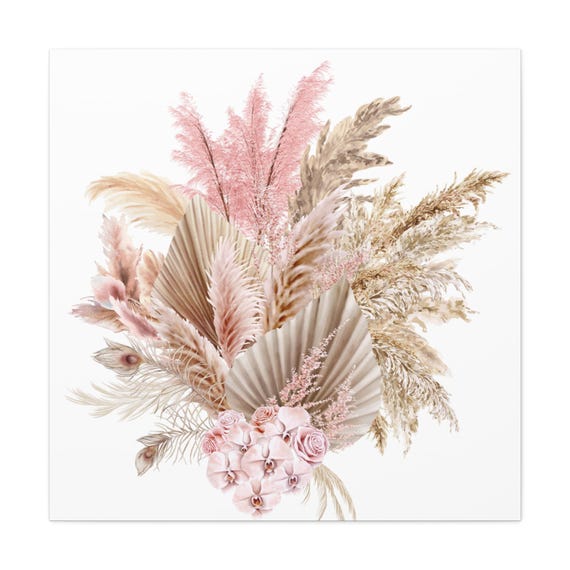 White Pampas Wall Art Canvas