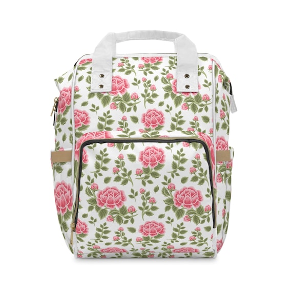Floral Multifunctional Diaper Backpack