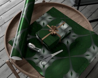 Elegant groen en zilver cadeaupapier voor elke gelegenheid, vakantieverpakking, milieuvriendelijke verpakking, stijlvolle cadeauverpakking