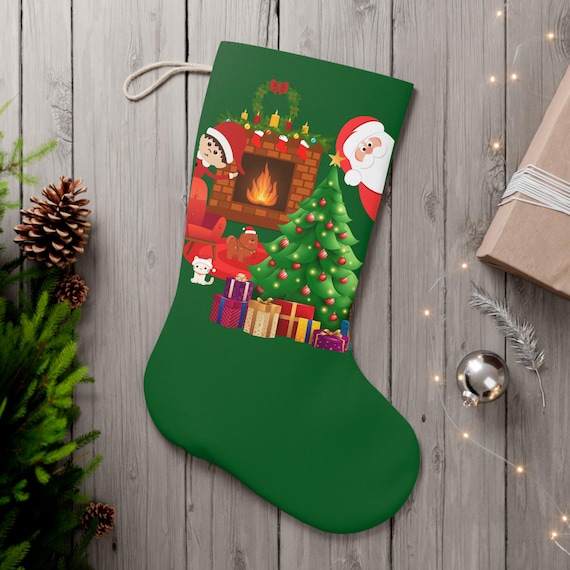 Festive Elf and Santa Stocking